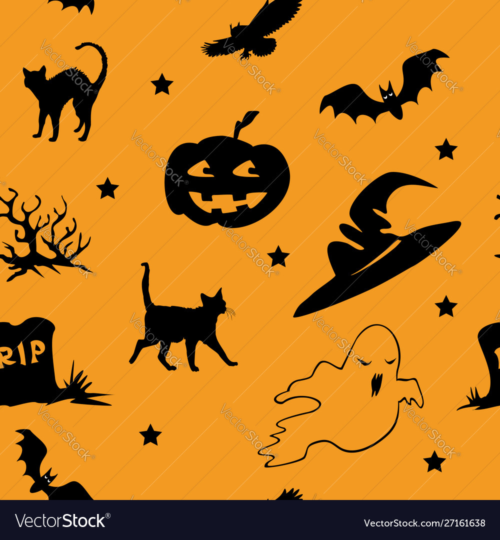 Halloween seamless pattern 3 vector image Halloween seamless pattern 3