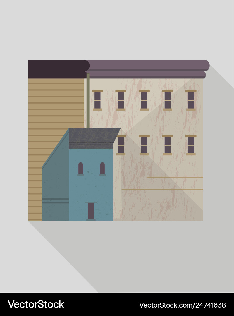 Isolated buildings with small windows Royalty Free Vector