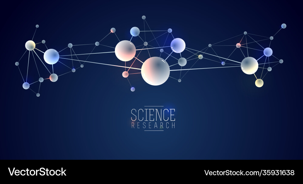 Molecules abstract background 3d dimensional Vector Image