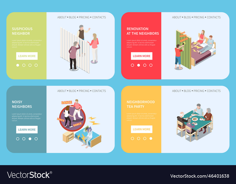 Neighbors isometric set Royalty Free Vector Image