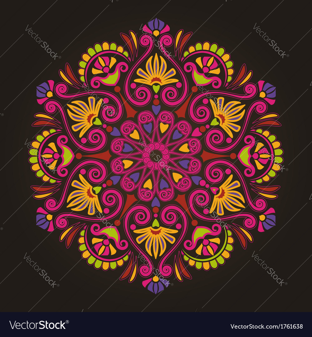 Radial Geometric Floral Pattern Royalty Free Vector Image 1148