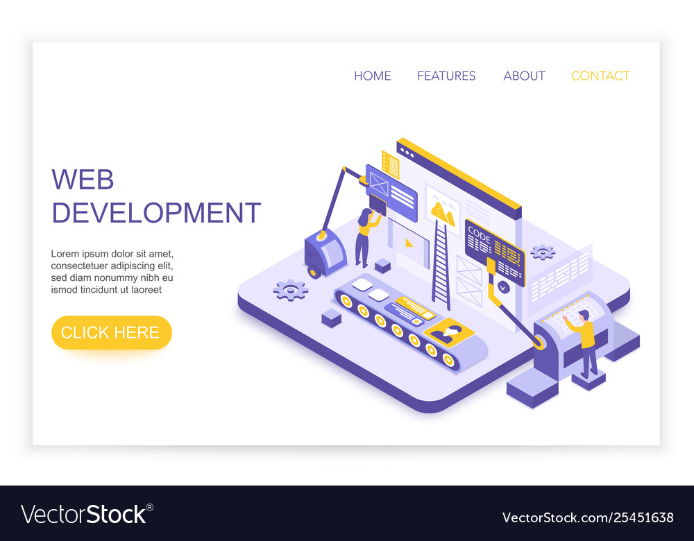 Web development and design infographics desktop Vector Image