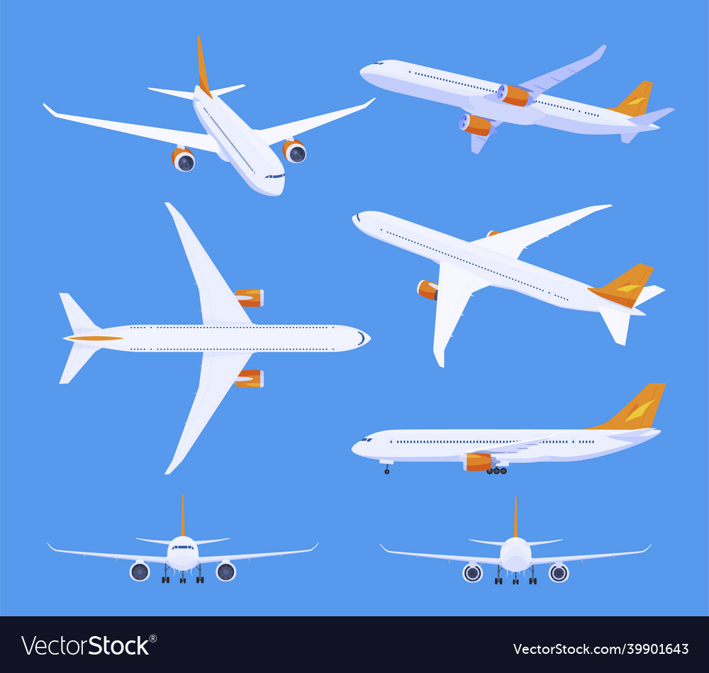 Airliner set collection Royalty Free Vector Image