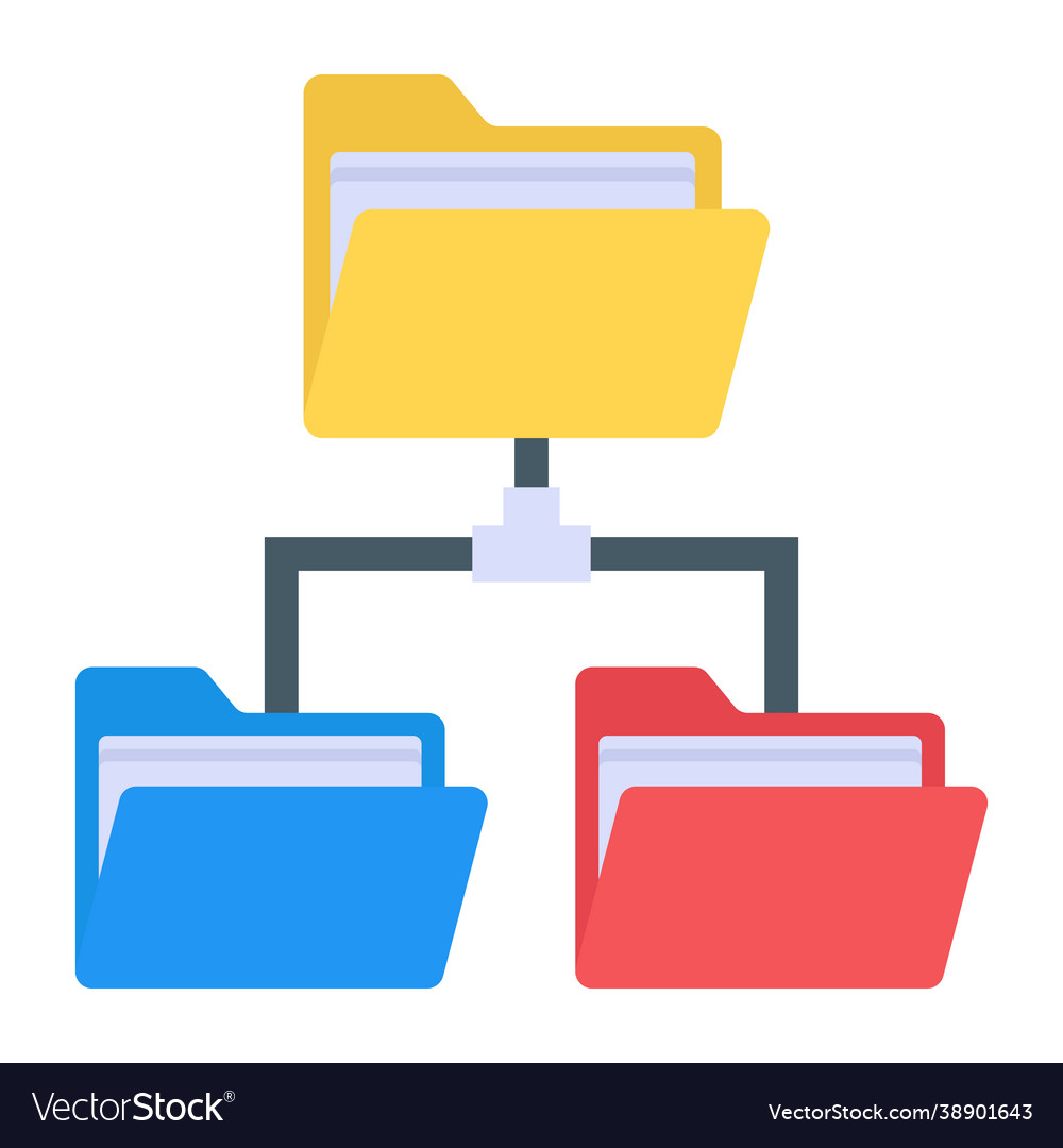 Folder hierarchy Royalty Free Vector Image - VectorStock