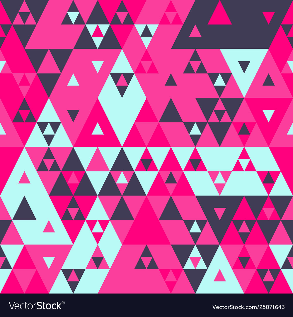 Geometric color triangles seamless pattern Vector Image