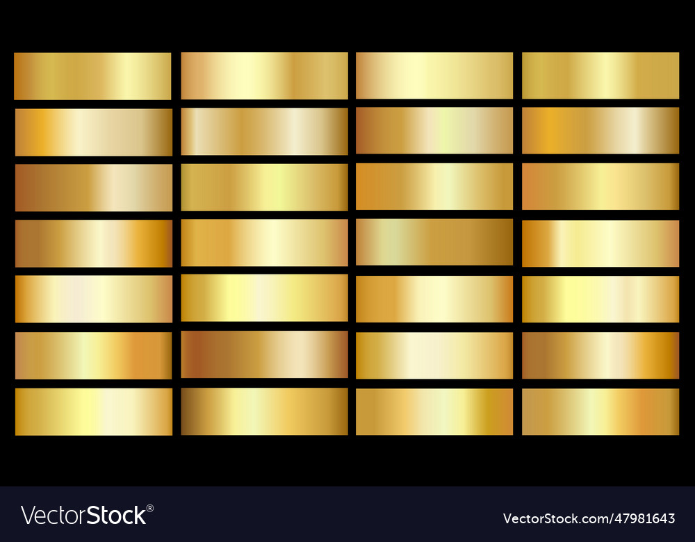 Gold gradients template metallic effect Royalty Free Vector