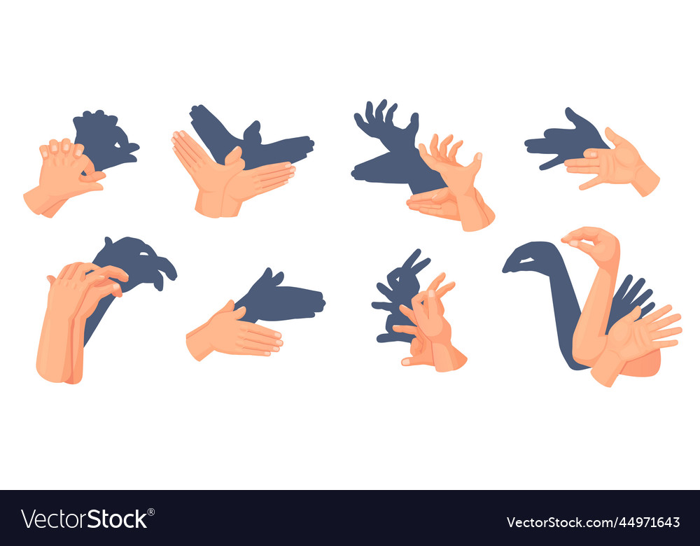 Hand shadow theatre animal shadows theater Vector Image Hand shadow theatre animal shadows theater Vector Image