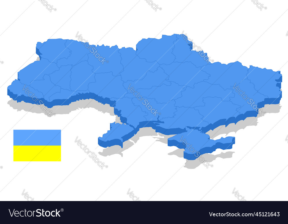 Isometric ukraine map is a country Royalty Free Vector Image