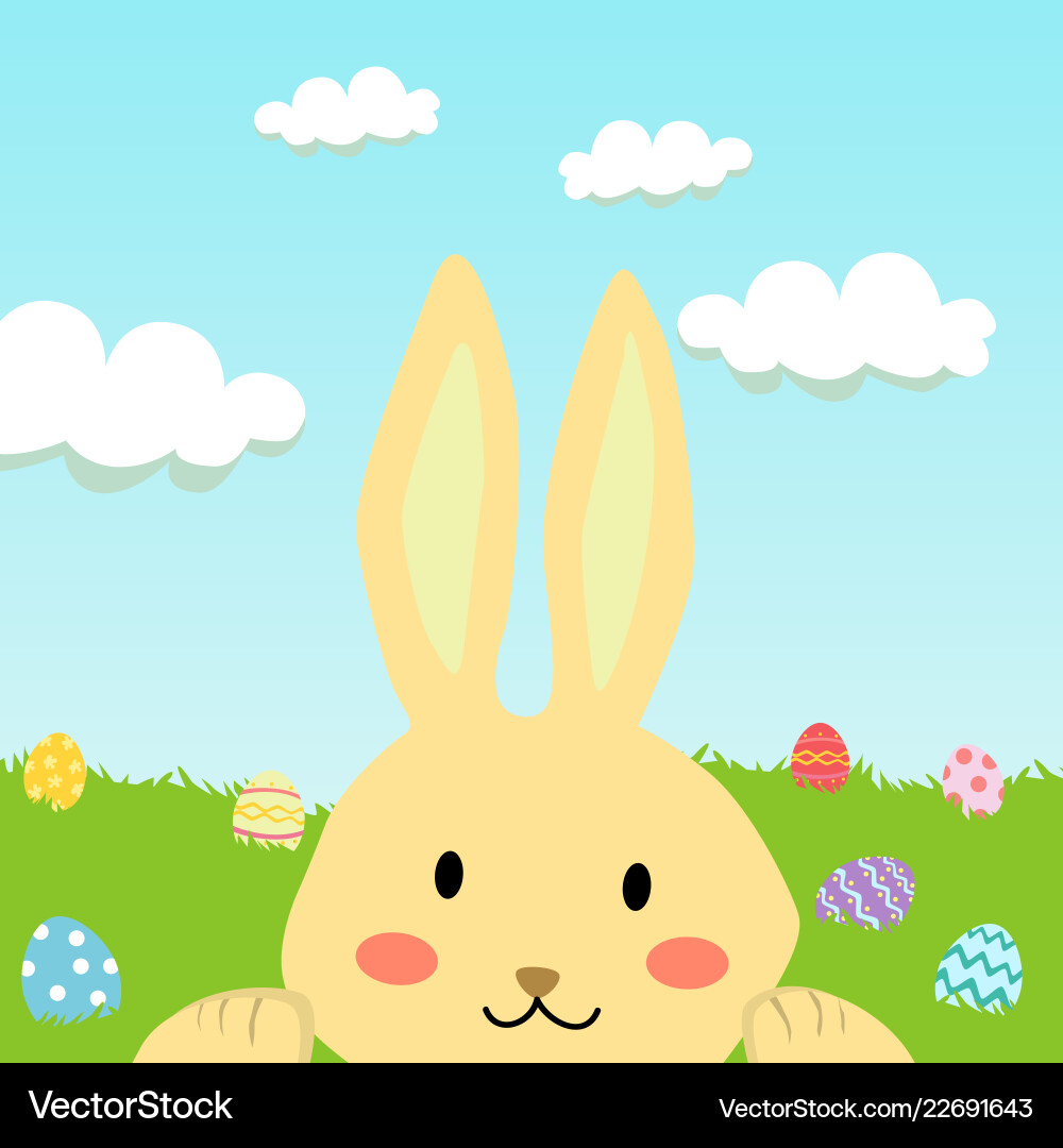 Rabbit and easter egg cartoon Royalty Free Vector Image