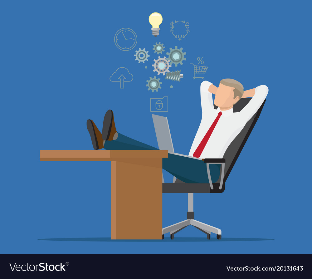 Resting Employee Color Banner Royalty Free Vector Image