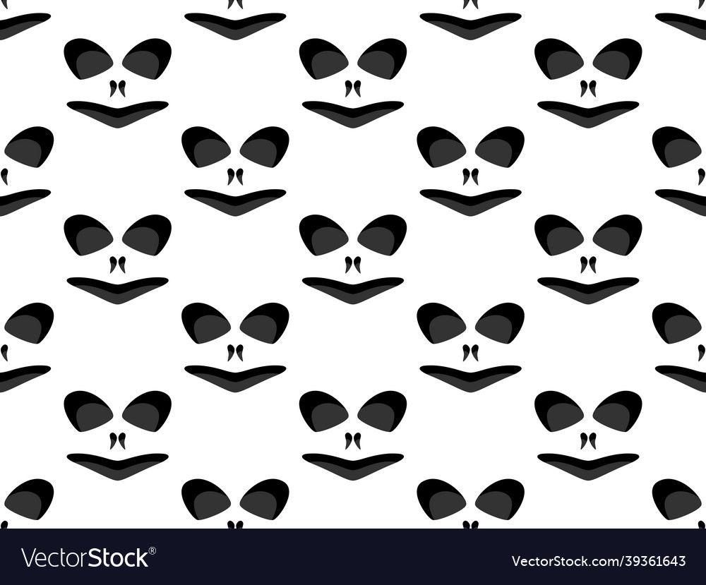 Scary Face Seamless Pattern Spooky Halloween Vector Image