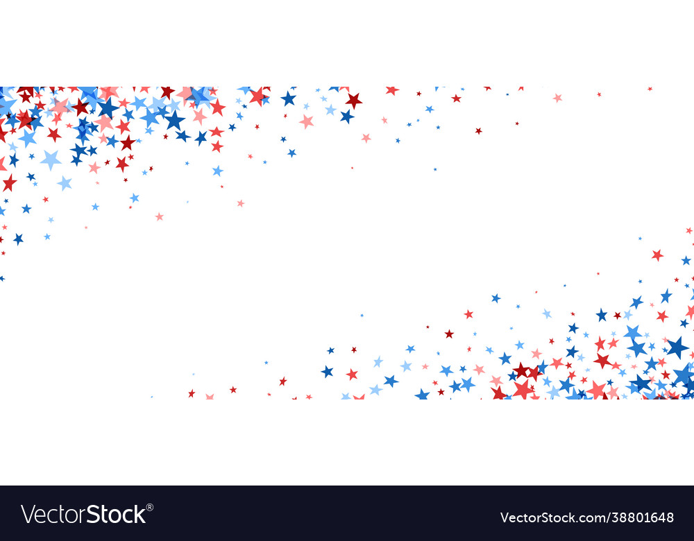 Falling red and blue stars Royalty Free Vector Image