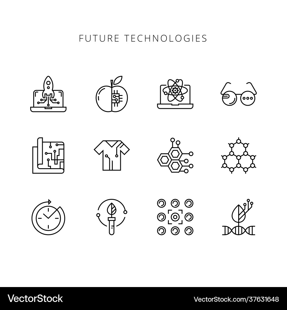 Future technologies icons Royalty Free Vector Image