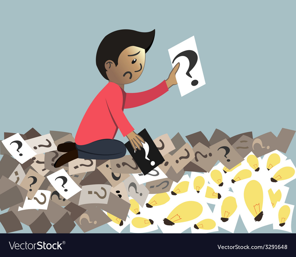 Man Seeking For Idea Royalty Free Vector Image