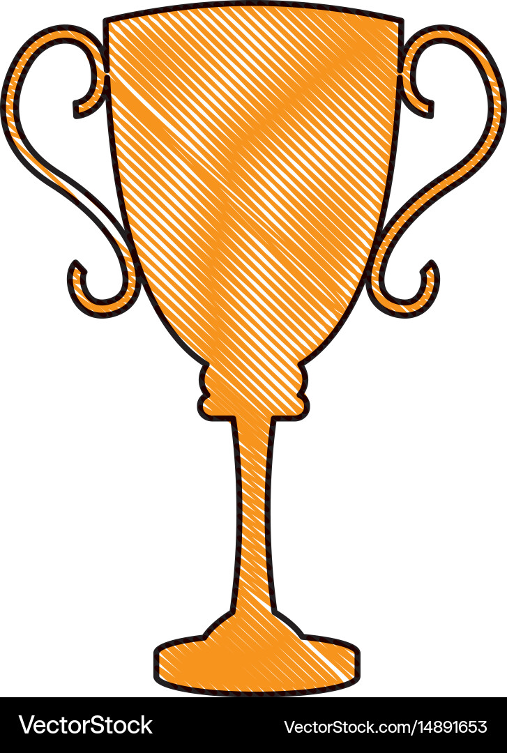Drawing trophy award sport winner element Vector Image