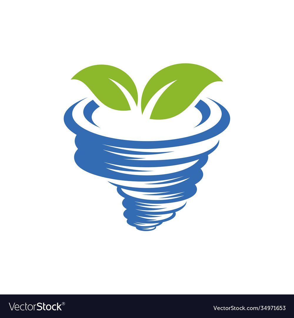 Leaf with tornado logo template creative twister Vector Image