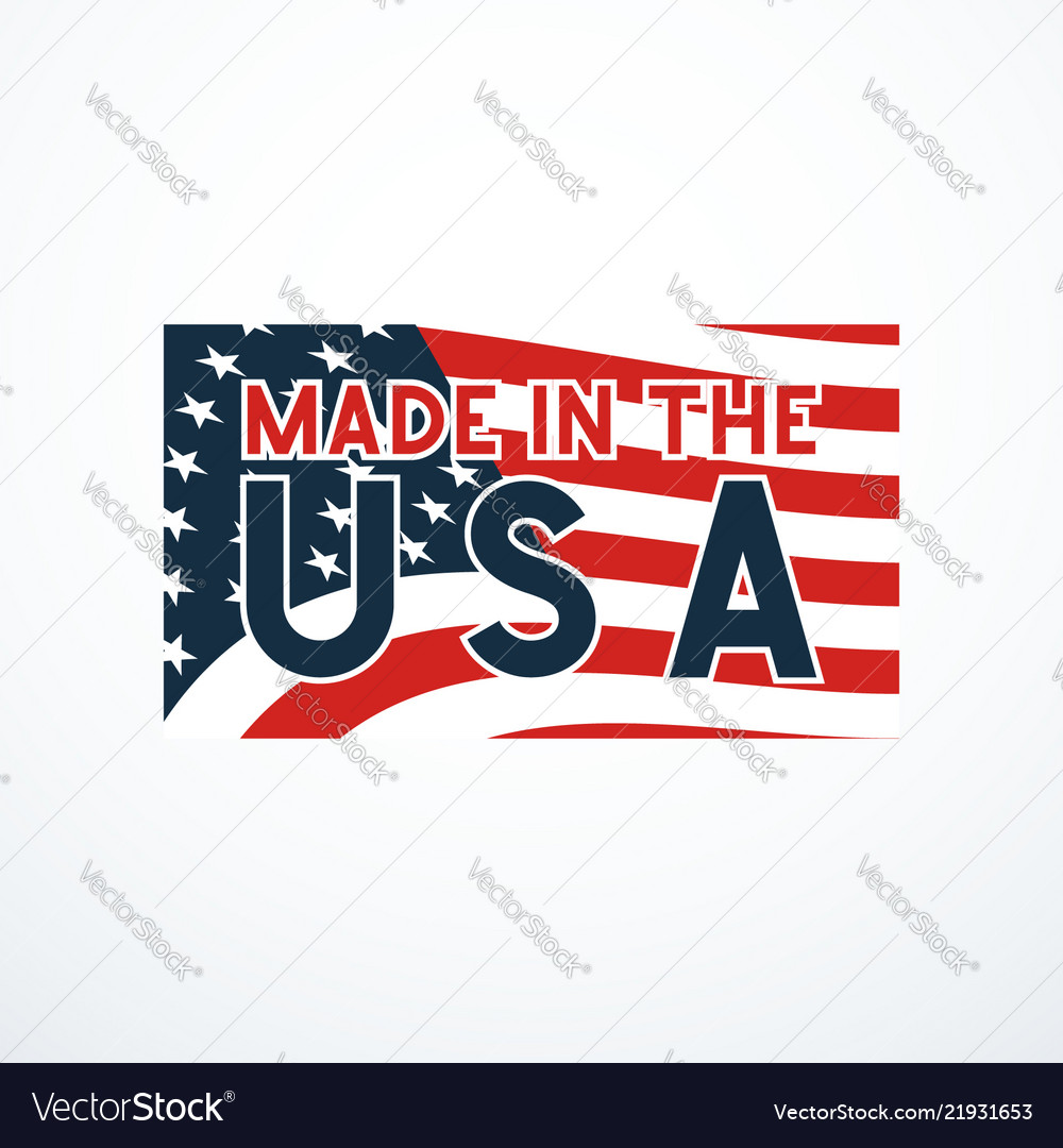 Made in usa badge with flag elements Royalty Free Vector