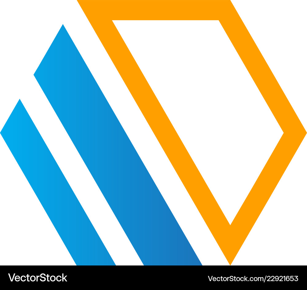 Polygon shape line technology logo Royalty Free Vector Image