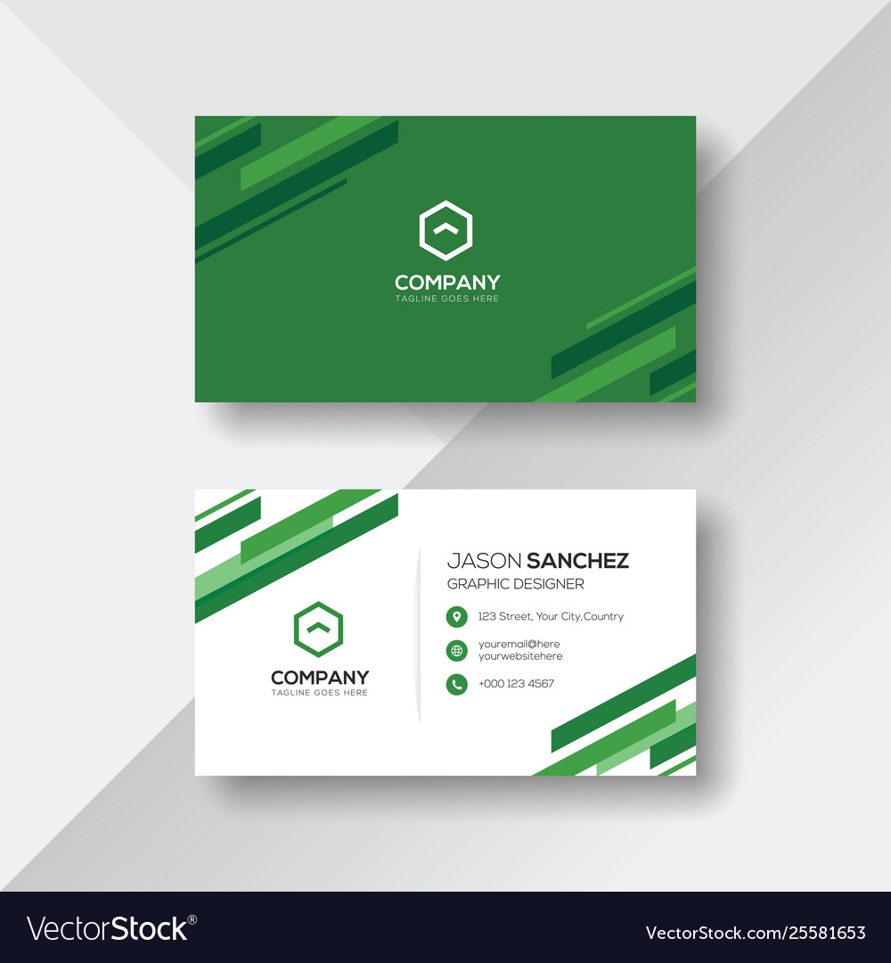 professional-business-card-with-green-details-vector-image