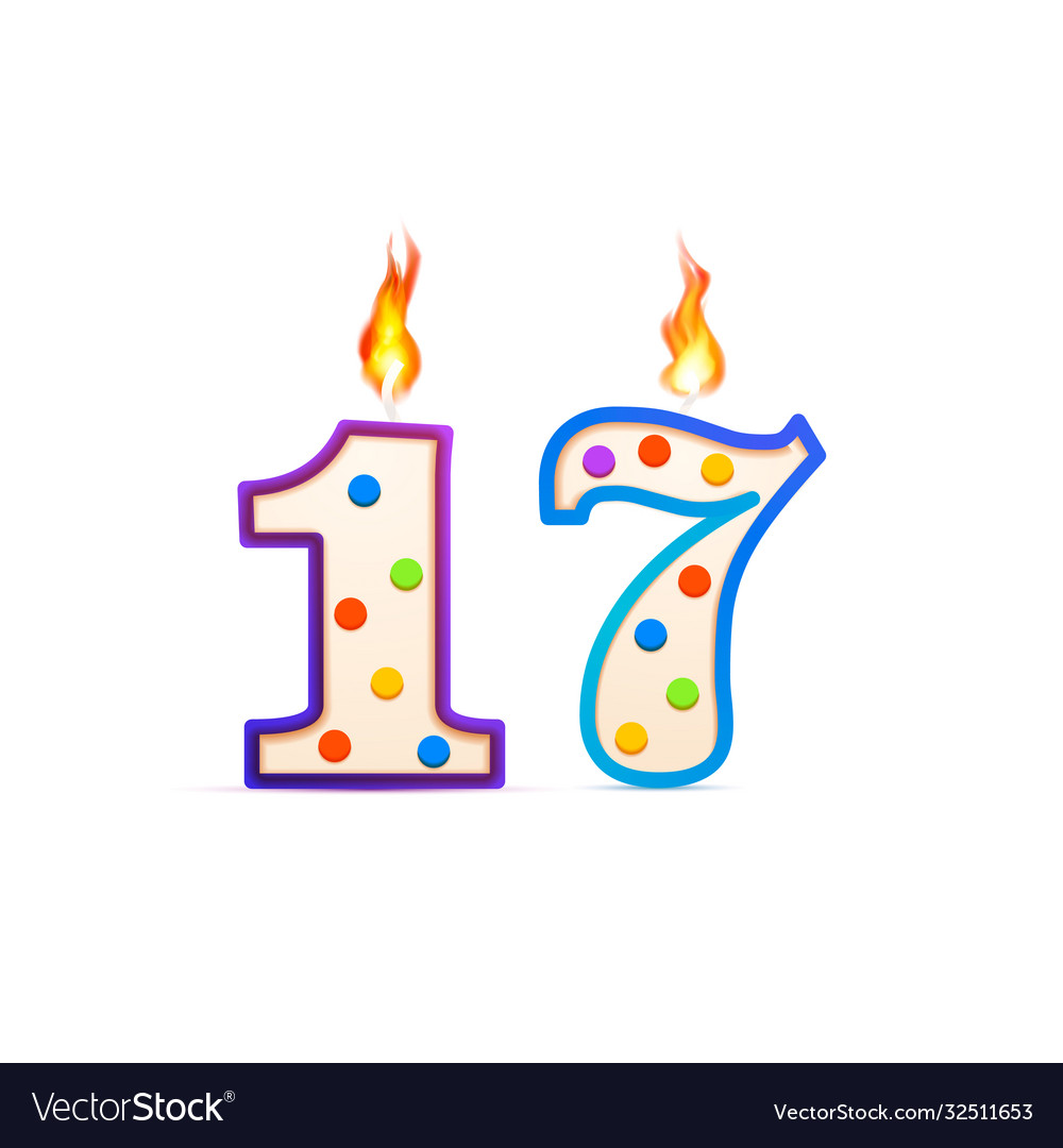 Seventeen years anniversary 17 number shaped Vector Image