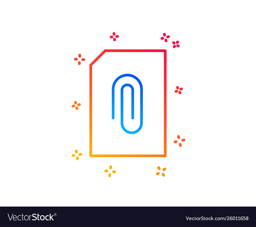 Attach document line icon file sign Royalty Free Vector