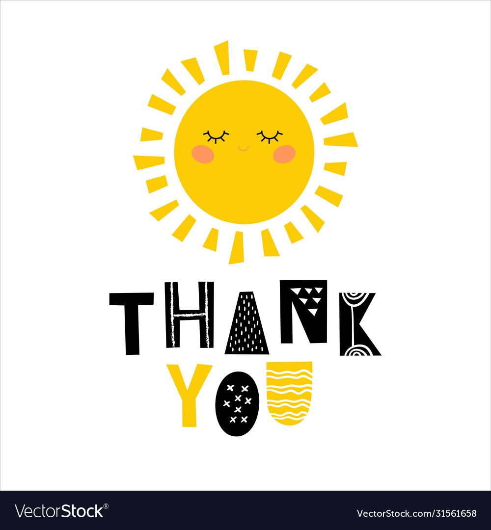 Thank you - hand drawn inscription typography Vector Image