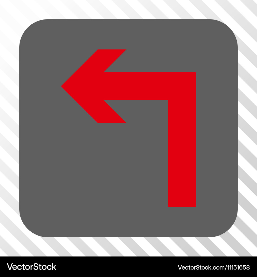 Turn left rounded square button Royalty Free Vector Image