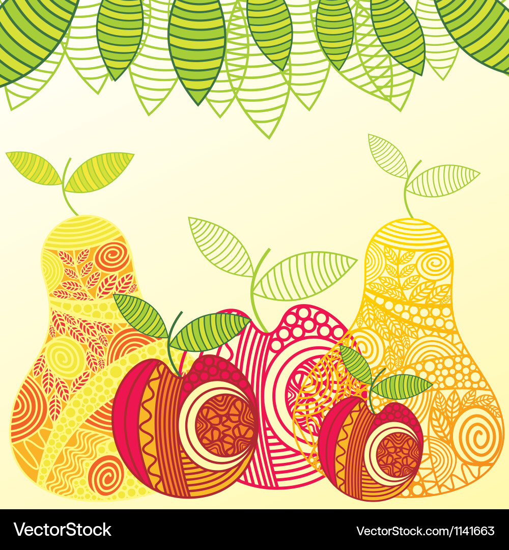 Apples and pears pattern Royalty Free Vector Image
