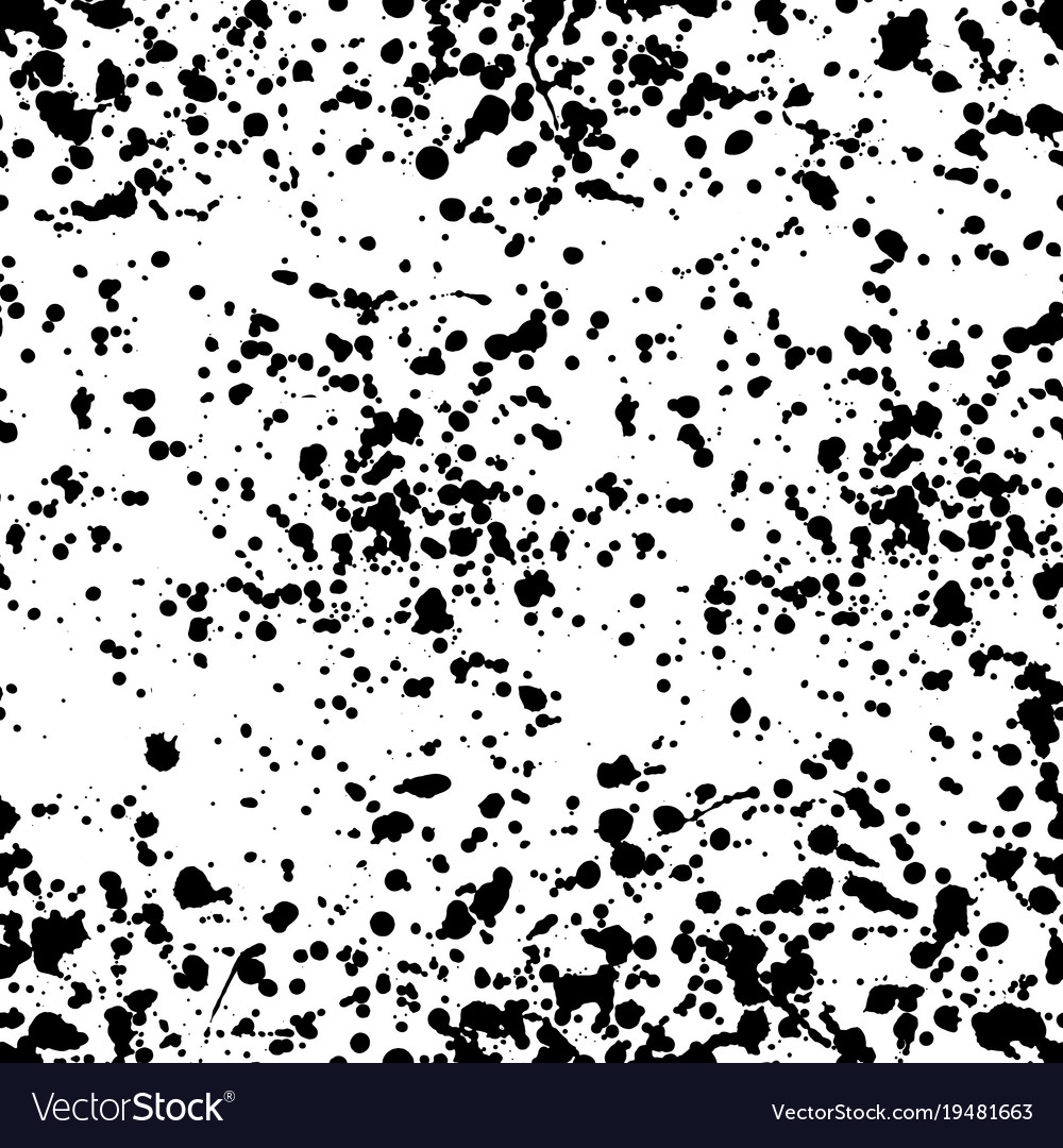 Black ink splatter seamless pattern on white Vector Image