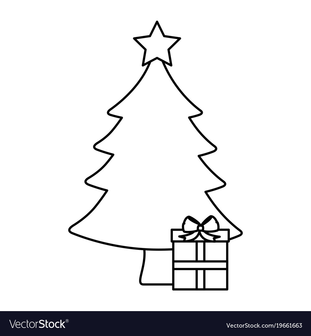 Christmas tree with gifts Royalty Free Vector Image