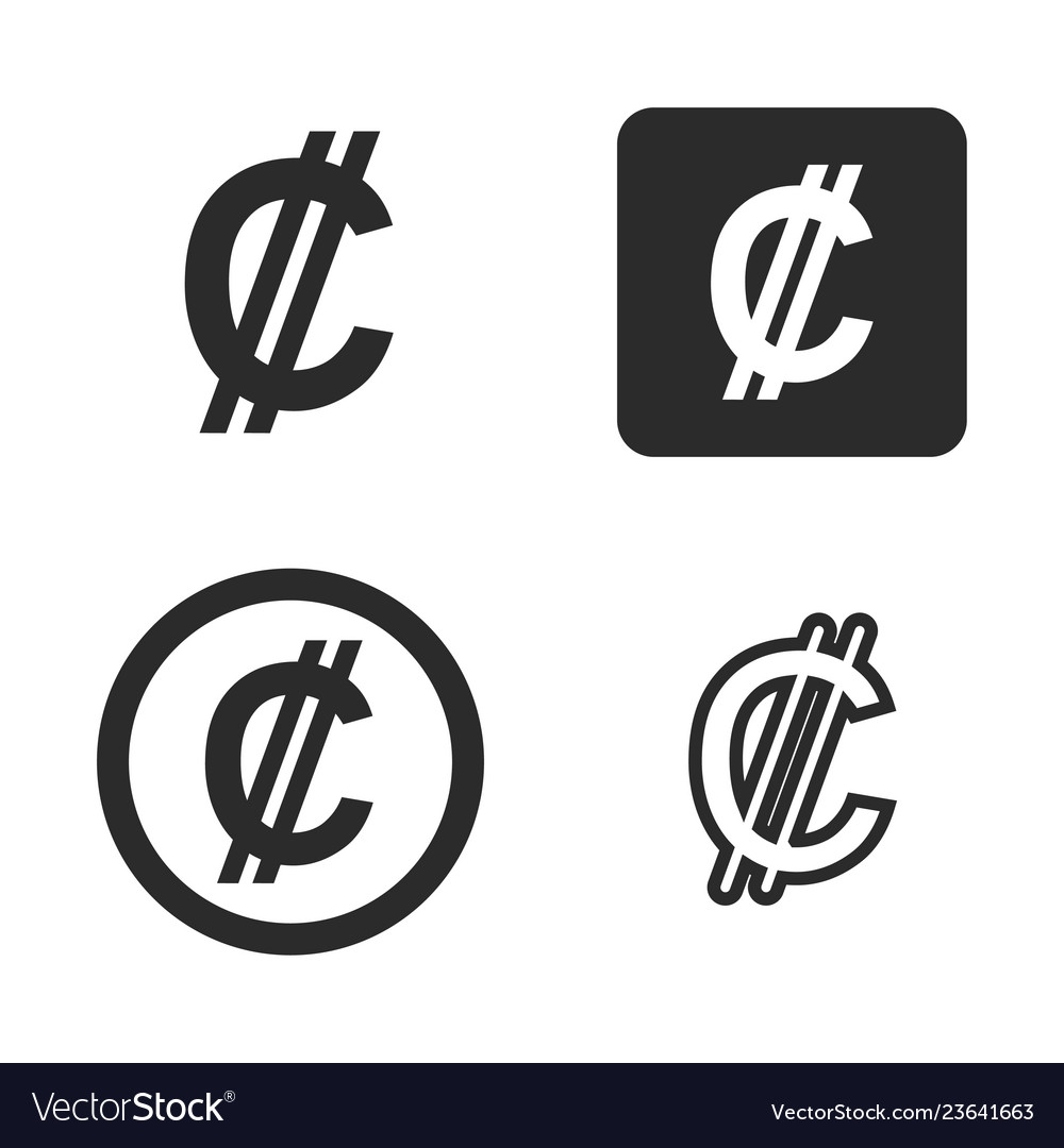 Colon currency symbol set vector image Colon currency symbol set