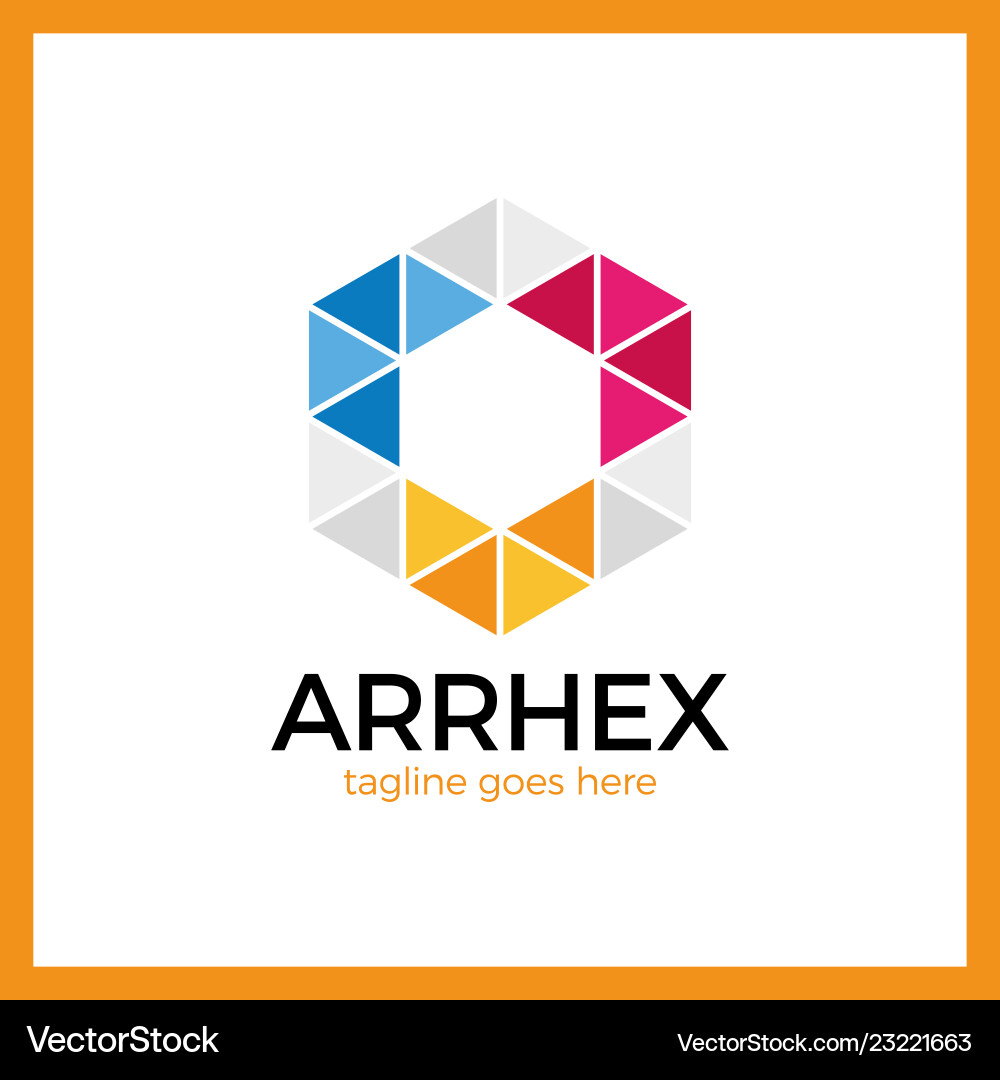 Hexagon arrow logo Royalty Free Vector Image - VectorStock