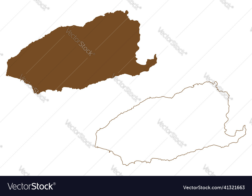 Imbros island republic of turkey aegean sea map Vector Image