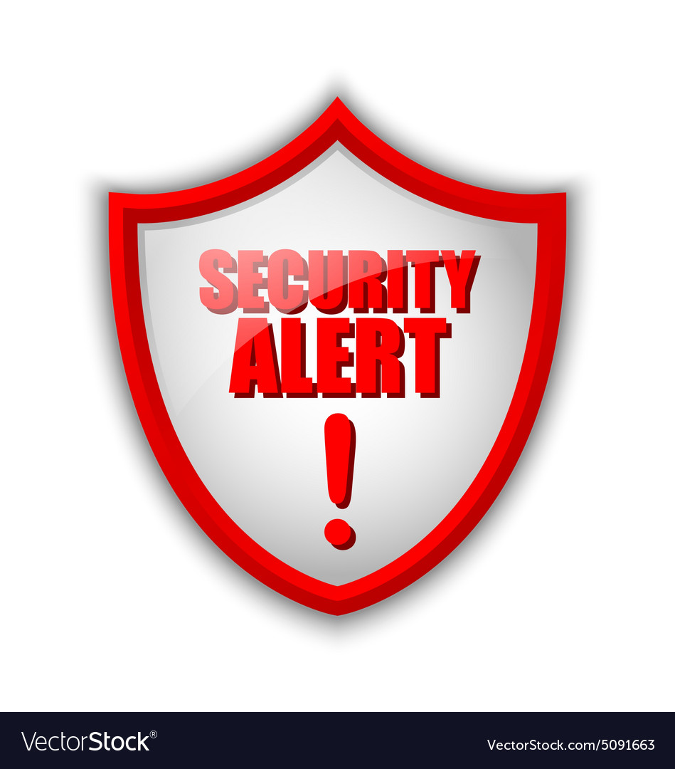 Security alert shield Royalty Free Vector Image