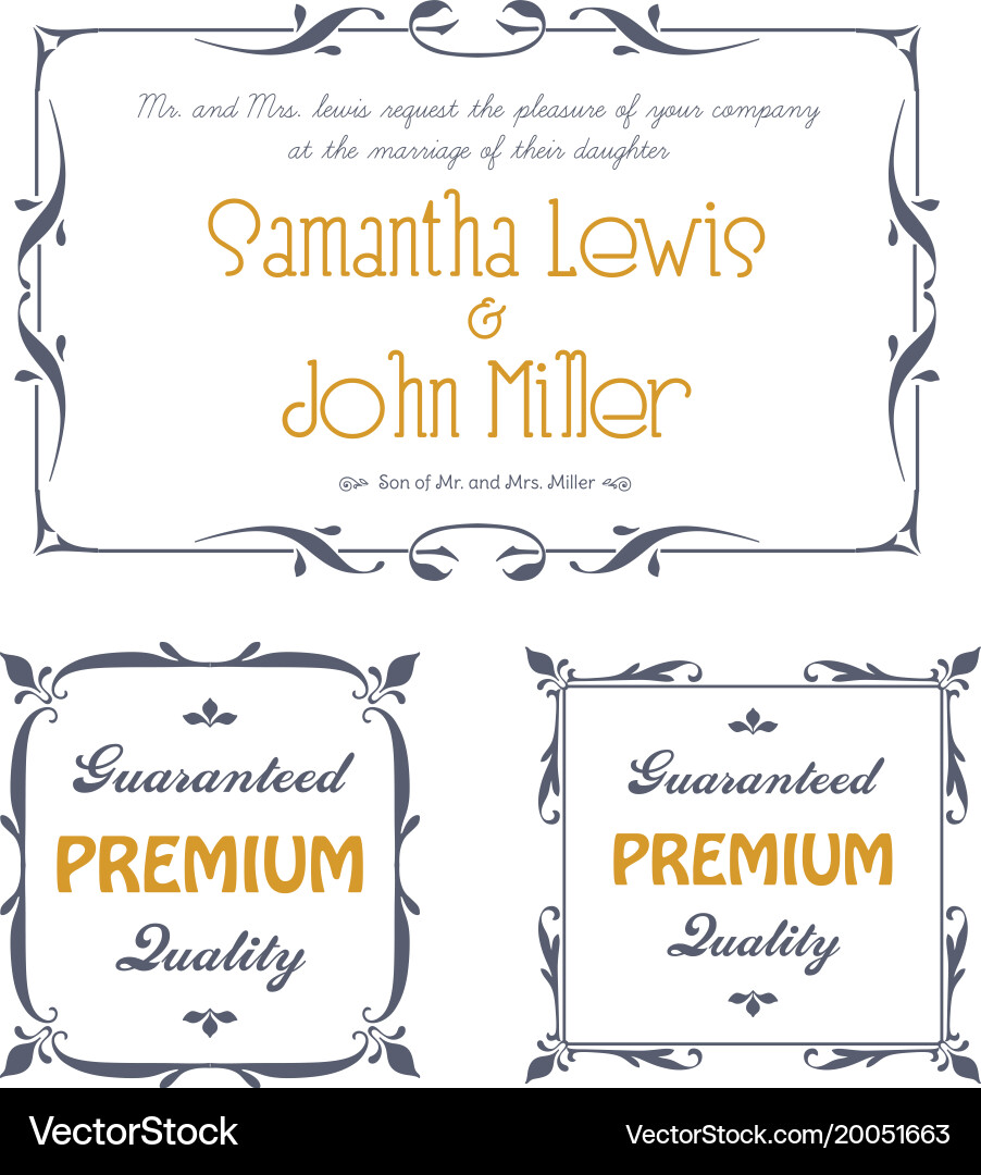 Set of victorian frames Royalty Free Vector Image