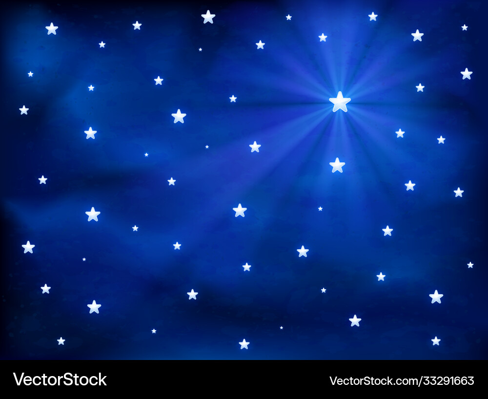 Stars in blue sky Royalty Free Vector Image - VectorStock
