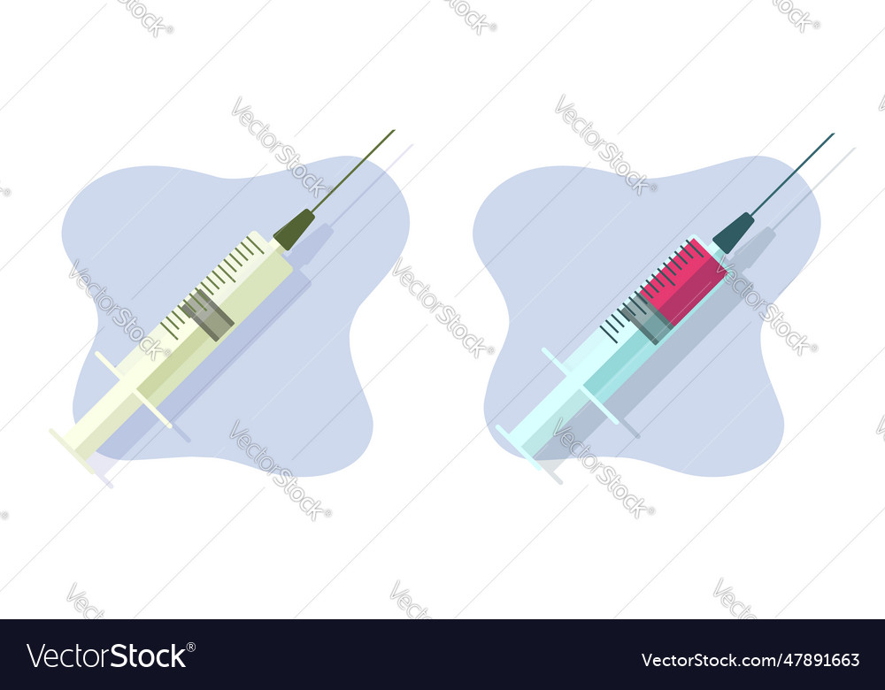 Syringe Needle Inject Icon Flat Graphic Medical Vector Image 0299