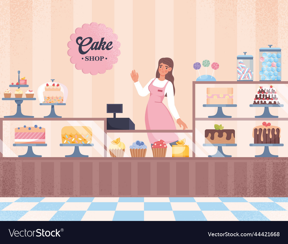Cake shop concept Royalty Free Vector Image - VectorStock Cake shop concept Royalty Free Vector Image - VectorStock