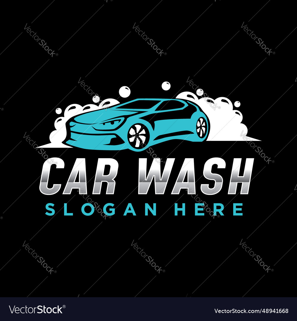 Elegant car wash logo design car washing service Vector Image