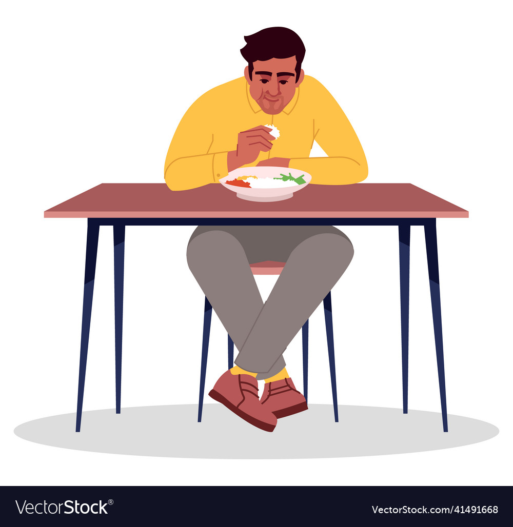 guy-eating-indian-food-with-hands-semi-flat-rgb-vector-image