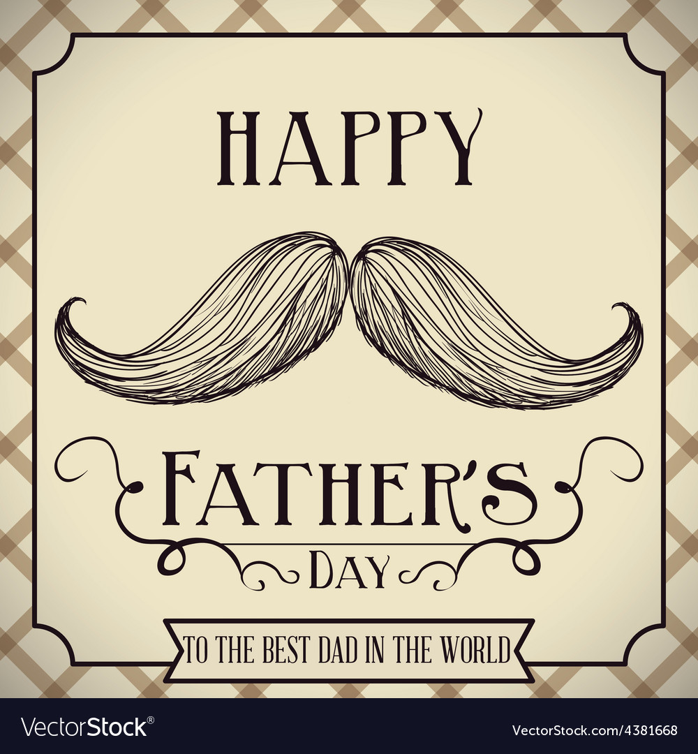 Happy fathers day card design Royalty Free Vector Image