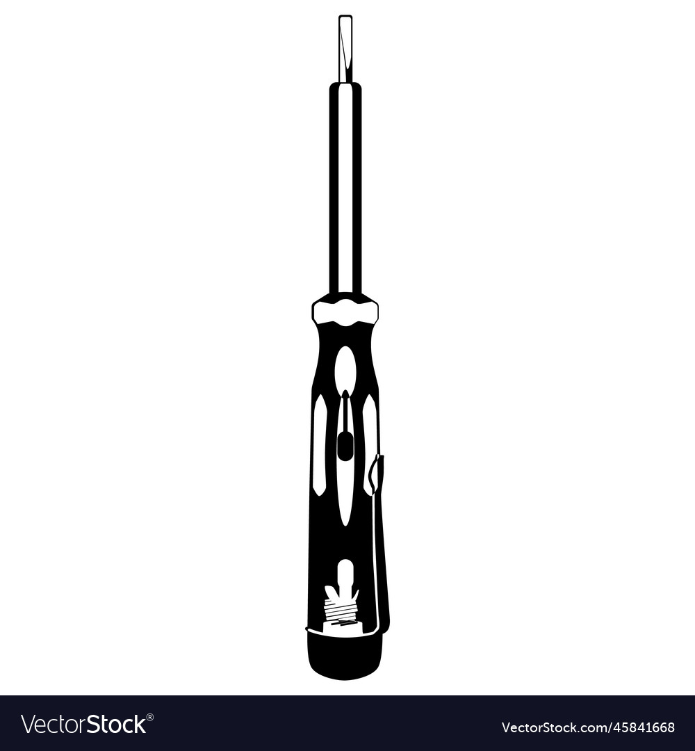 Indicator screwdriver electrical tester black Vector Image
