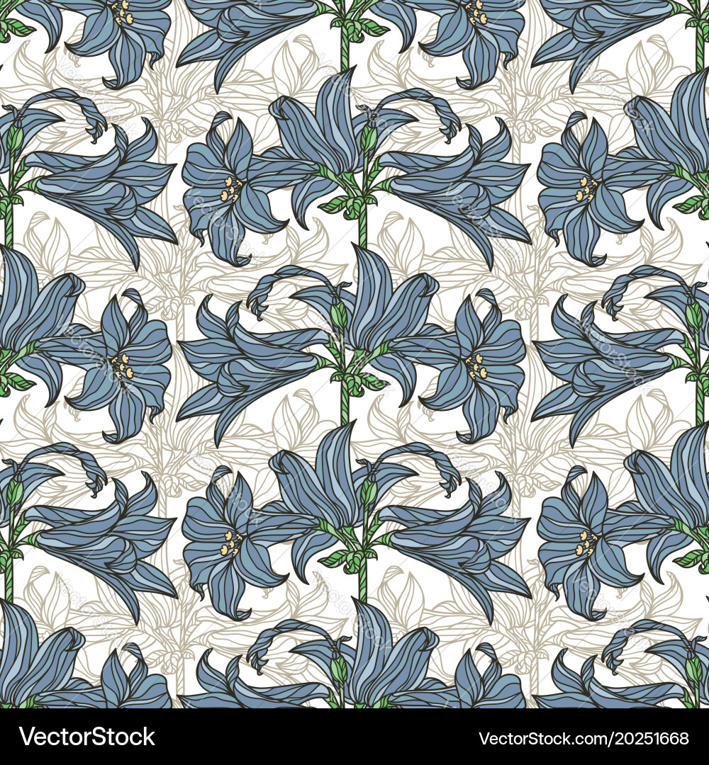 Seamless pattern with flowers Royalty Free Vector Image