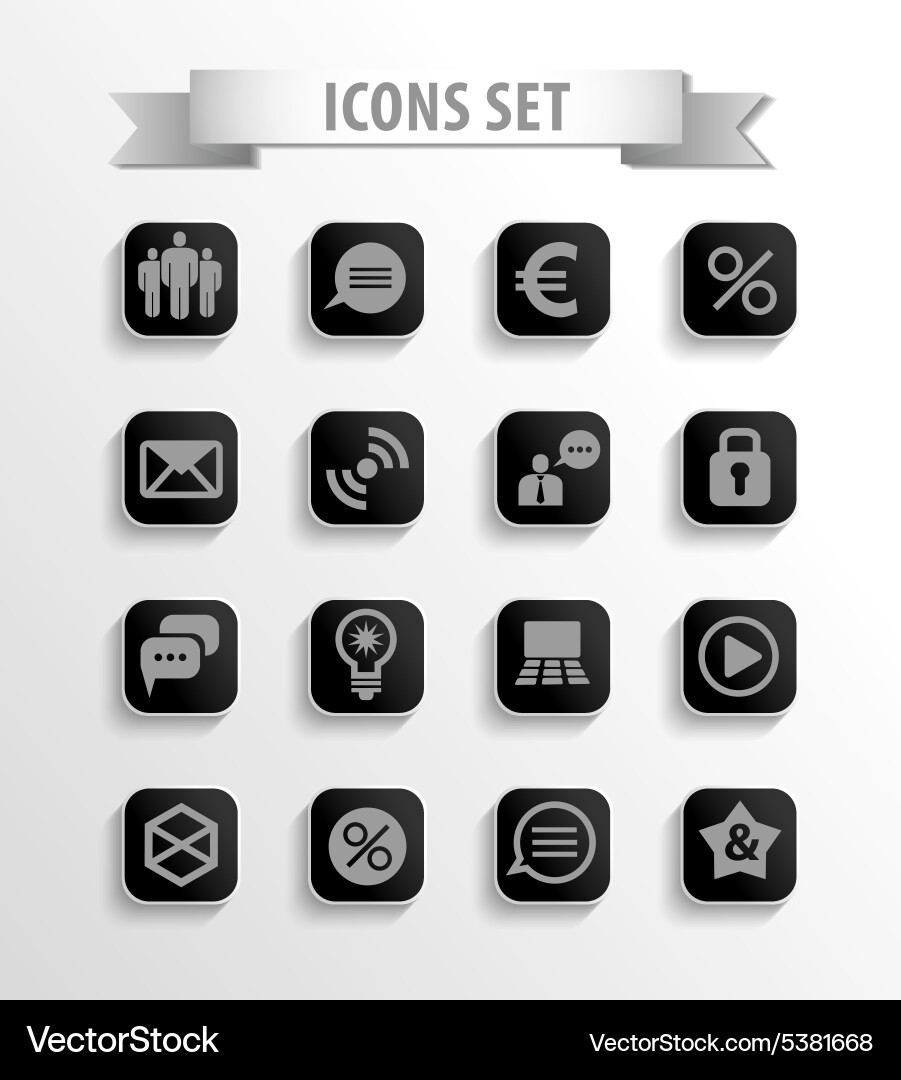 Set of web icons Royalty Free Vector Image - VectorStock