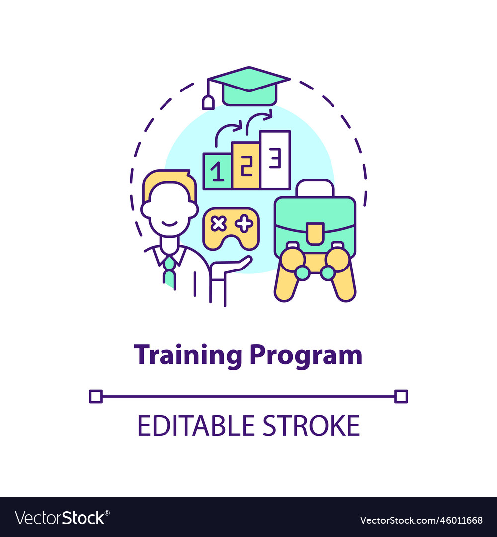 Training program concept icon Royalty Free Vector Image