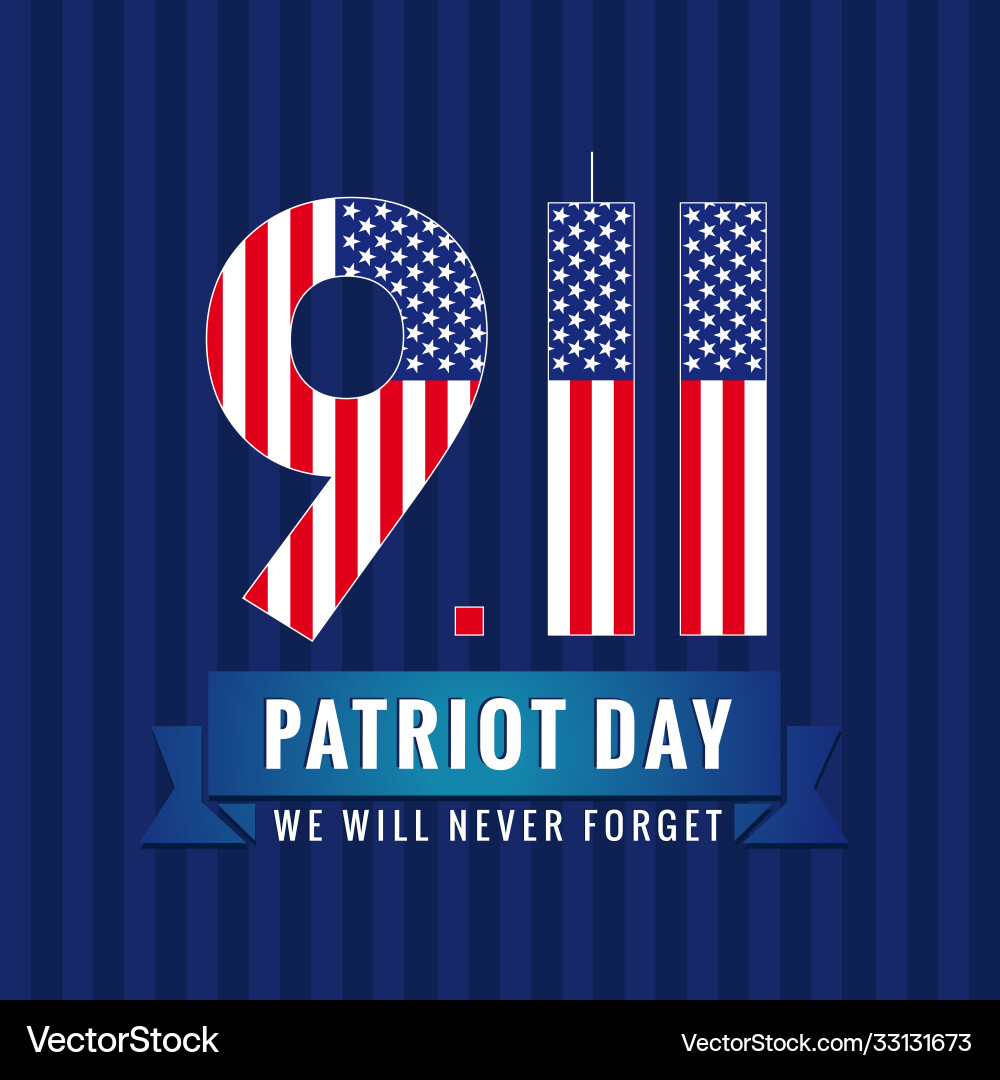 9 11 partiot day usa card Royalty Free Vector Image