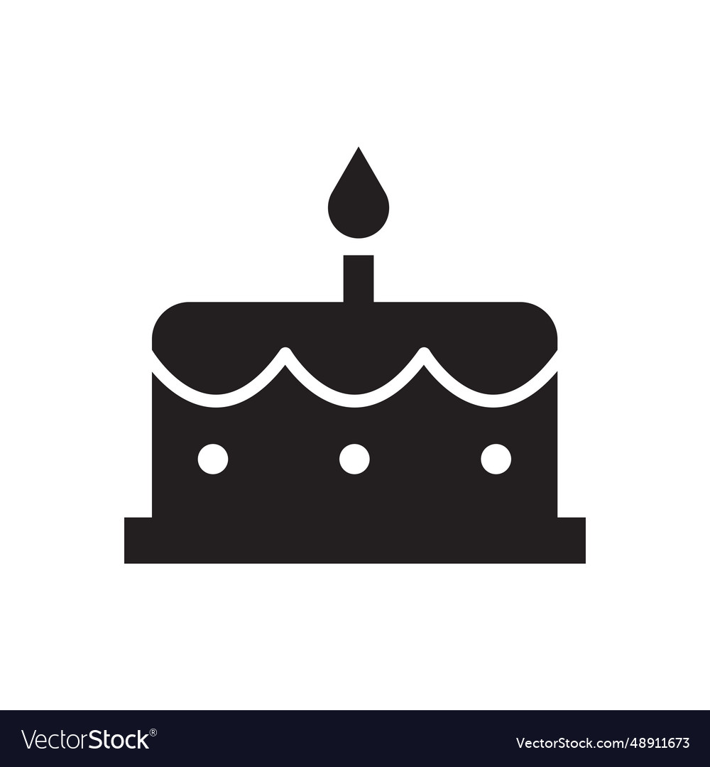 Cake icon with candle birthday cake symbol Vector Image