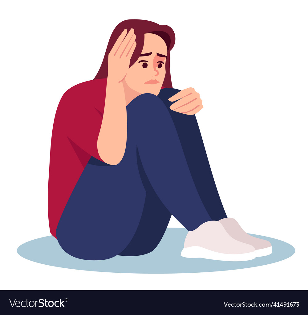 Chronic stress semi flat rgb color Royalty Free Vector Image