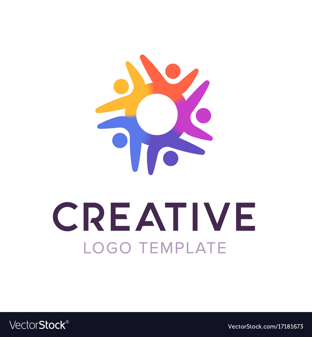 Creative connect people logo family logo template Vector Image