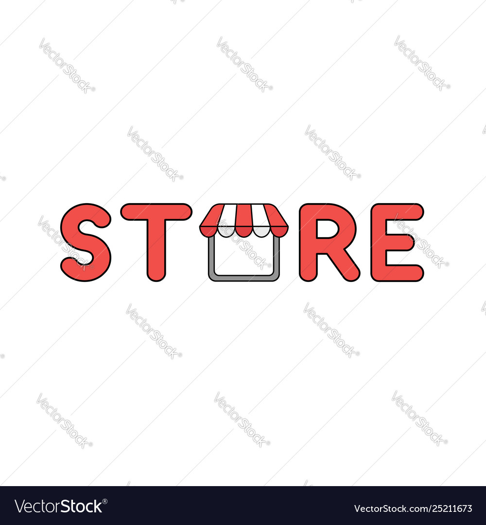 Icon concept store word Royalty Free Vector Image